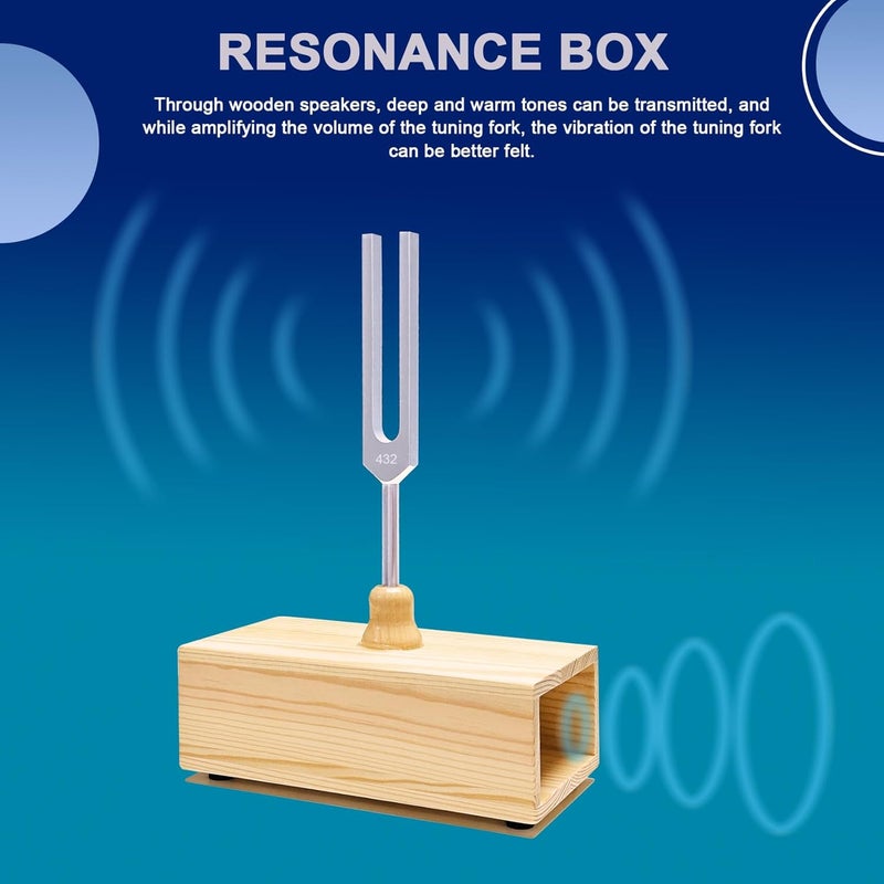 Tenfly 432 Hz Tuning Fork Paired with Elegant Wooden Resonator for Ultimate Meditation Experience - Image 3